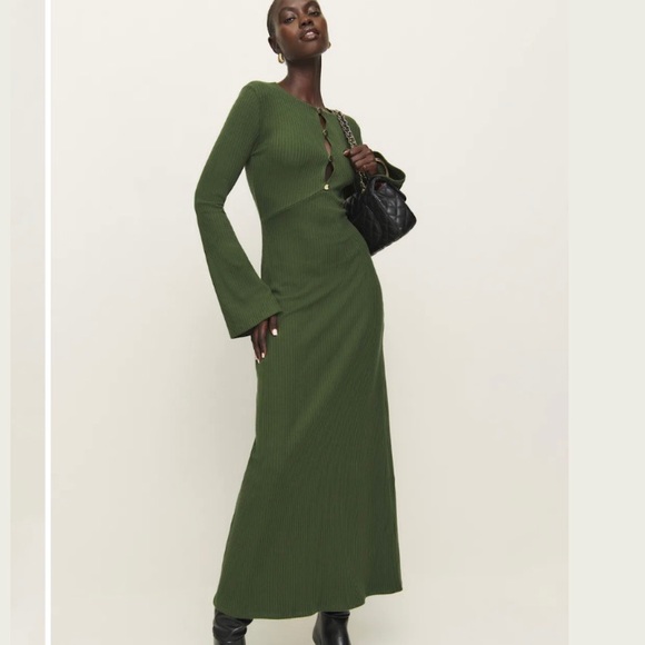 🌿|NWT| Reformation Hayden Knit Dress in Fern - Picture 4 of 11